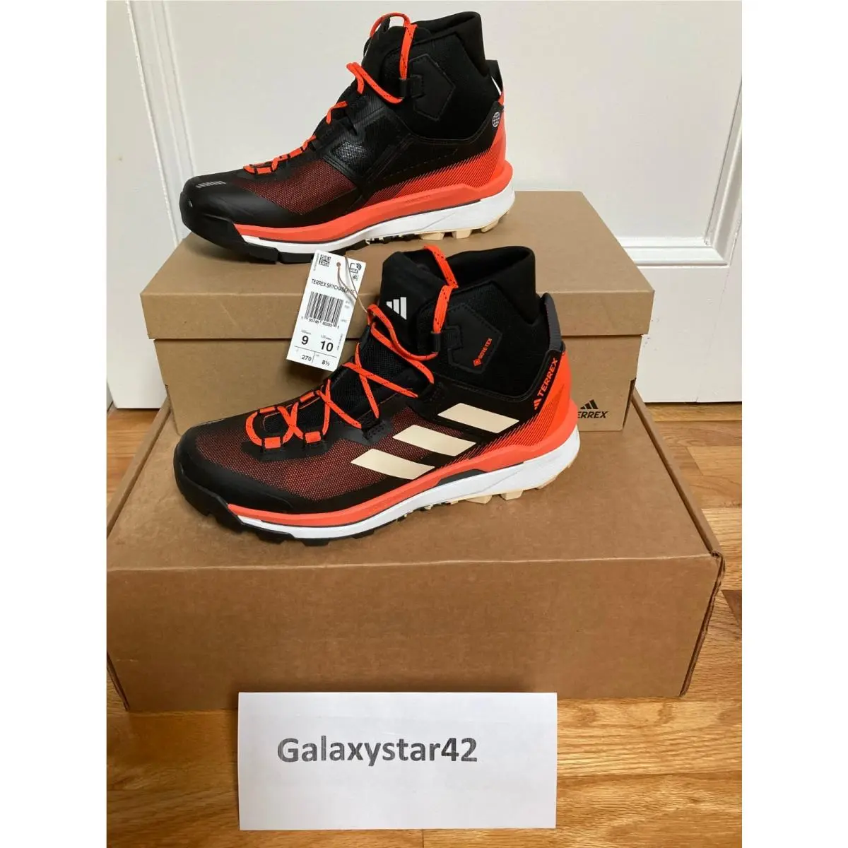 Adidas Terrex Skychaser Tech Gore-tex Mid US 9Men/10Women Black Impact Orange