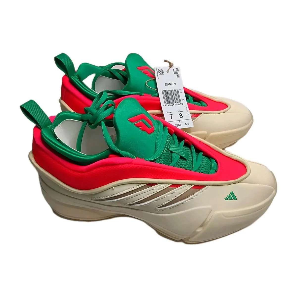 Dame 9 Damian Lillard Vanilla Red Sandstone Men Basketball Shoes Size 7 by Adidas