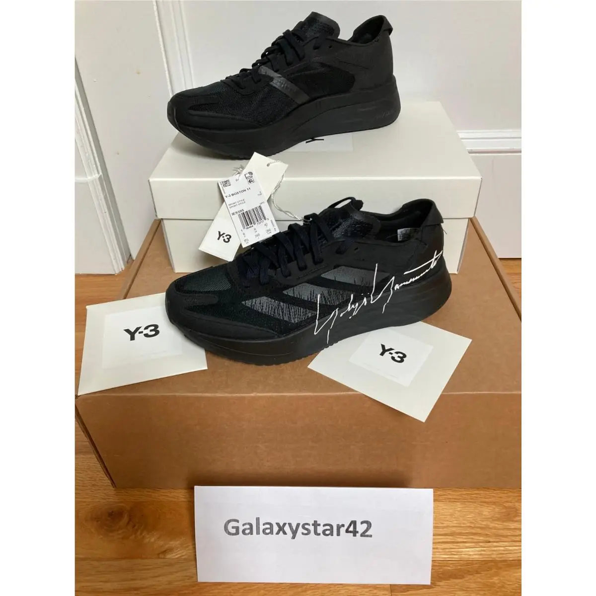 Adidas Y-3 Boston 11 US 8.5 Men Black/black/off White - Very Rare
