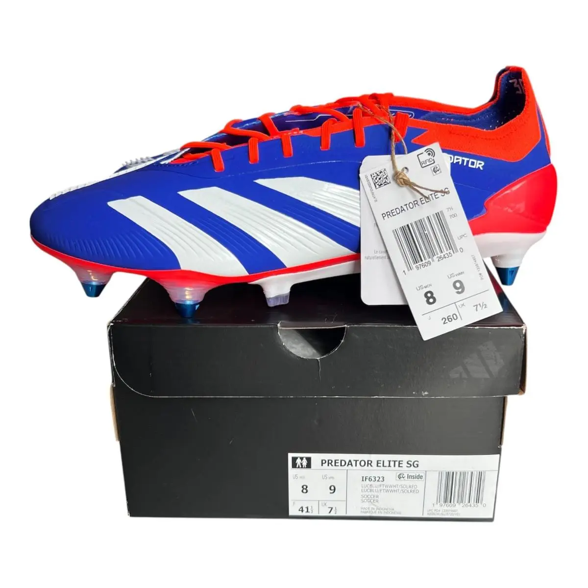Adidas Predator Elite SG Size 8 Men`s Soccer Cleats Advancement Pack IF6323 Nby - Blue