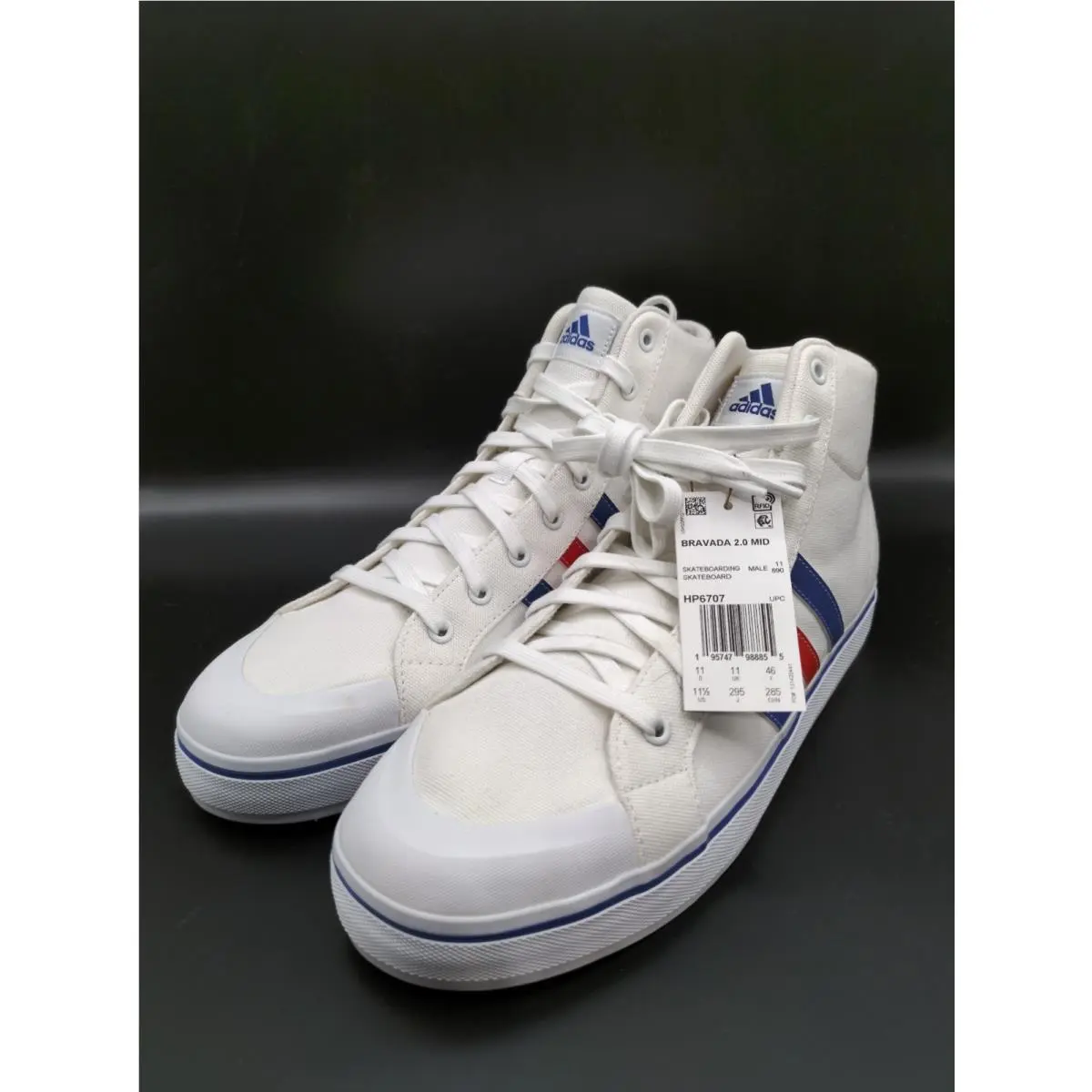 Adidas Bravada 2.0 Mid-cut Men`s Lifestyle Skateboarding Shoes Size: 11 White