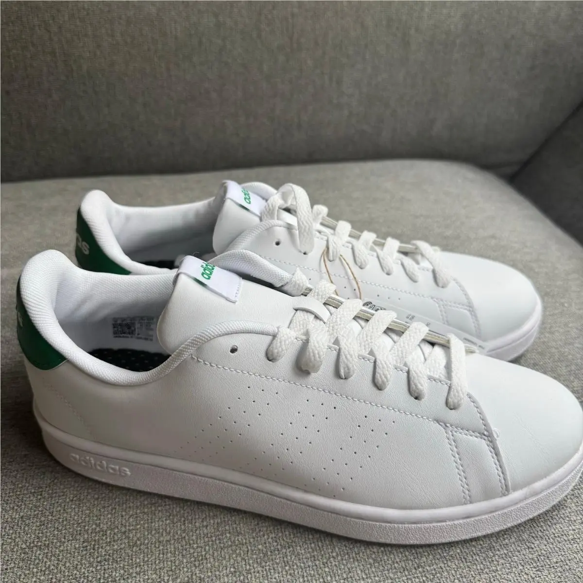 Adidas Advantage Base Court Lifestyle Cloud White Green Sz 9