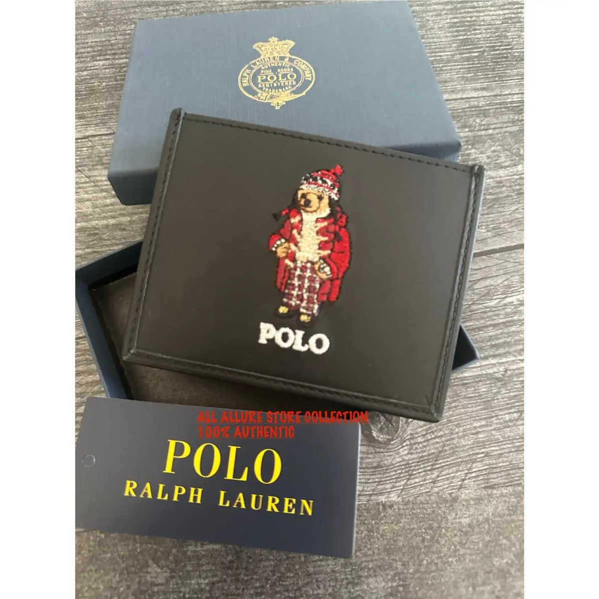 Polo Ralph Lauren Men`s Polo Bear Leather Card Case