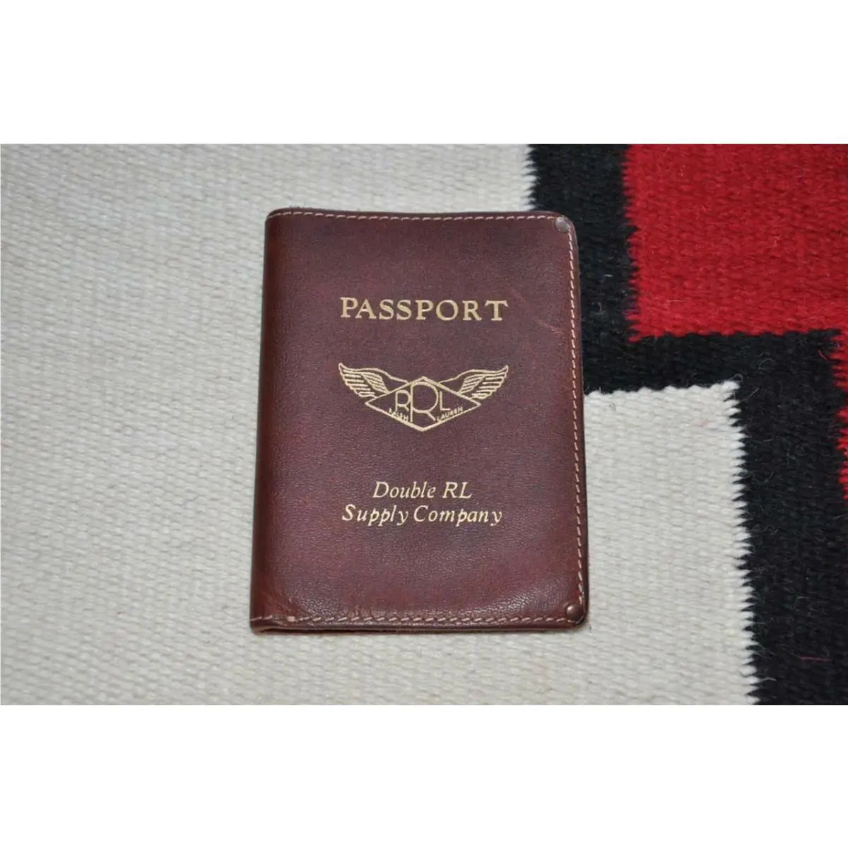 Ralph Lauren Rrl Made in Italy Distressed Leather Passport Holder Wallet