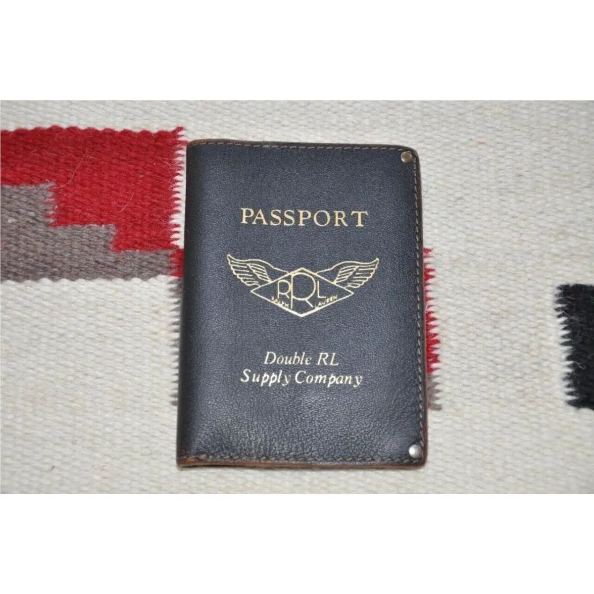 Ralph Lauren Rrl Made in Italy Distressed Leather Passport Holder Wallet