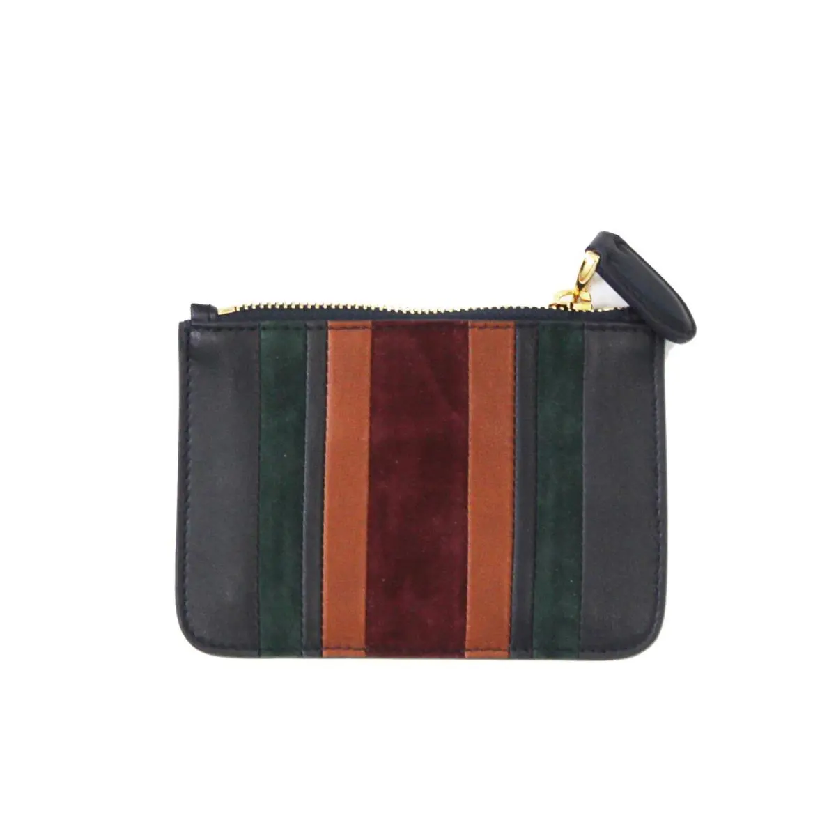 Purple Label Collection Navy Stripe Calf Mini Zip Pouch Clutch by Ralph Lauren
