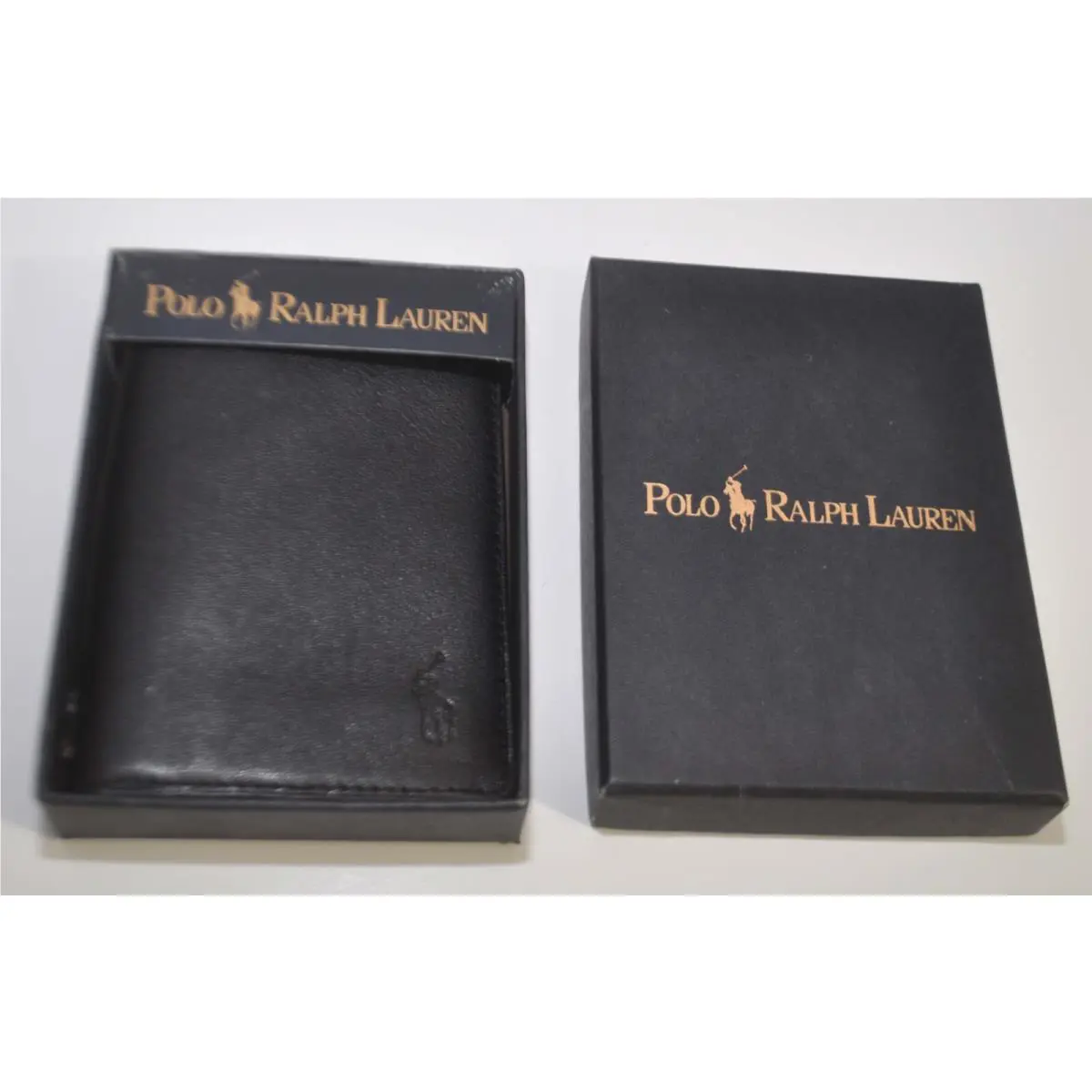 Polo Ralph Lauren Cordoba Men`s Pony Logo Leather Card Case Wallet Black