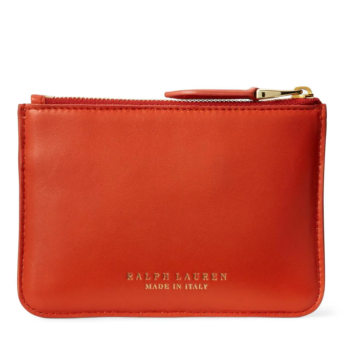Purple Label Collection Nappa Leather Mini Zip Pouch Clutch by Ralph Lauren