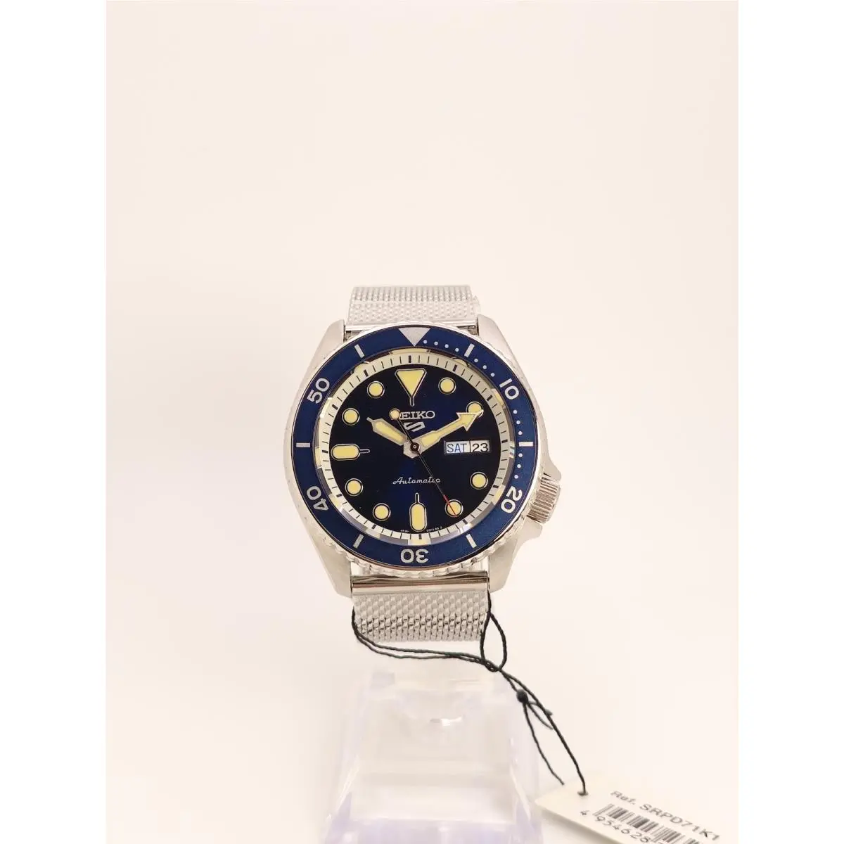 Seiko 5 Sports SRPD71K1 Blue Dial Mesh Bracelet Automatic Men`s 42.5 mm