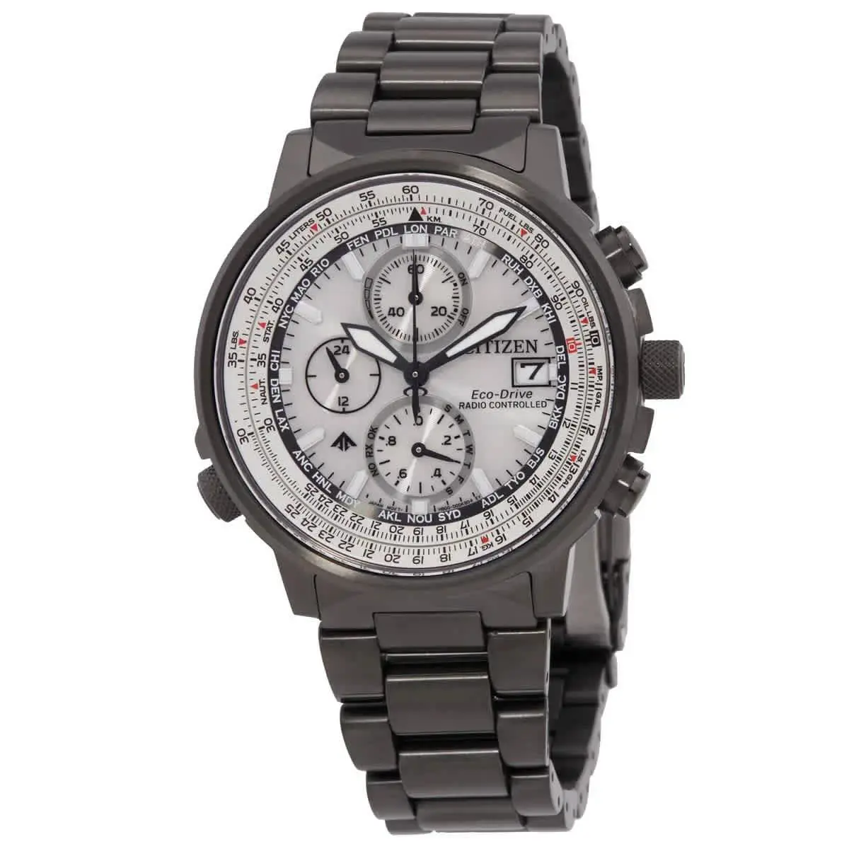 Citizen Promaster Navihawk A-t Chronograph Men`s Watch AT8304-57A Warranty - Silver, Dial: Silver-tone, Band: Gray