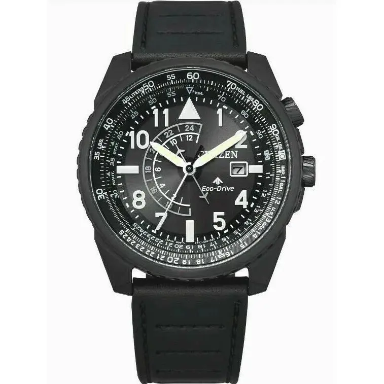 Citizen BJ7135-02E Promaster Nighthawk Date Black Leather Strap Men`s Watch