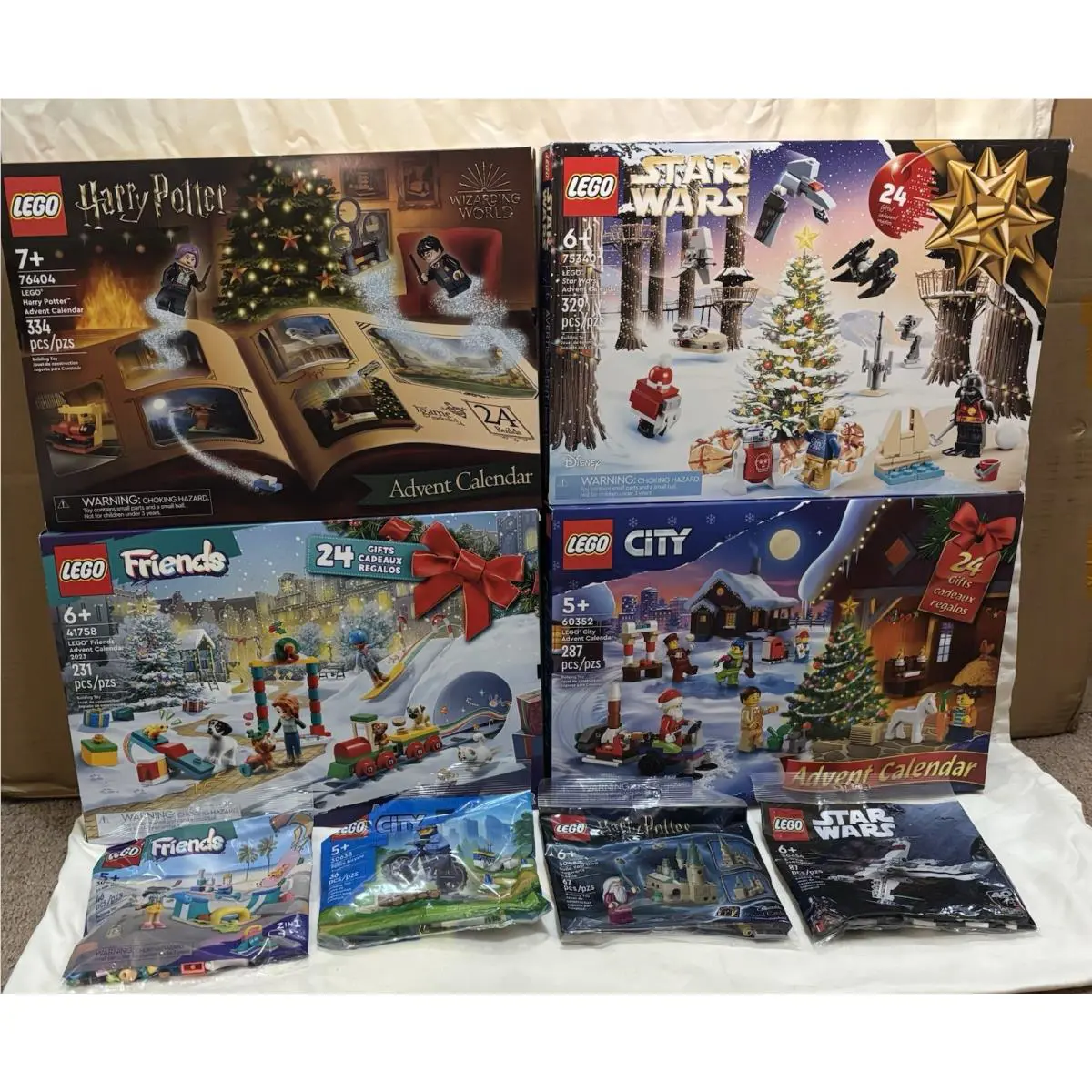 Lego Advent Calendars - 75340 76404 60352 41758 + 4 Polybags