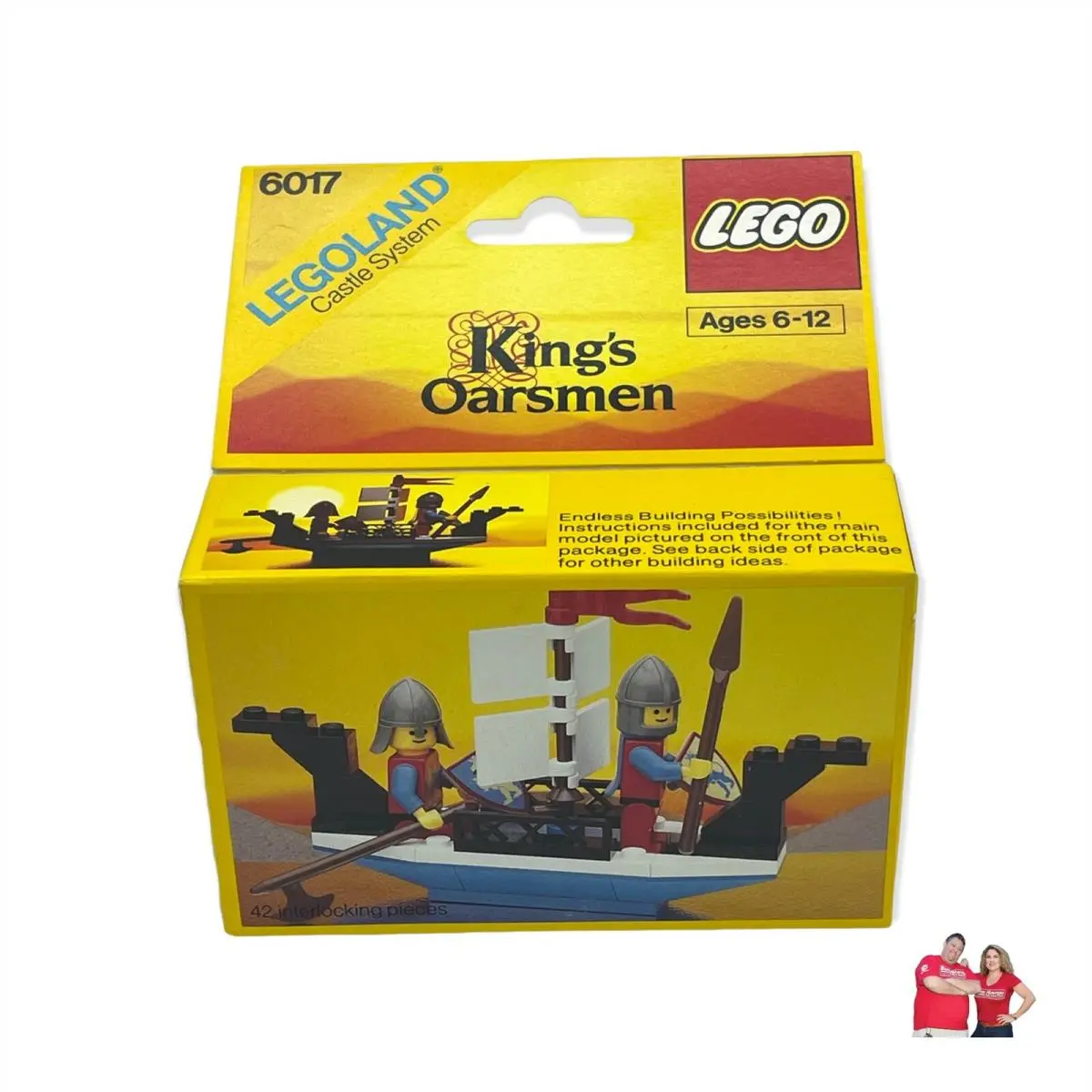 Vintage Lego 6017 Legoland Lion Knights King`s Oarsmen 3