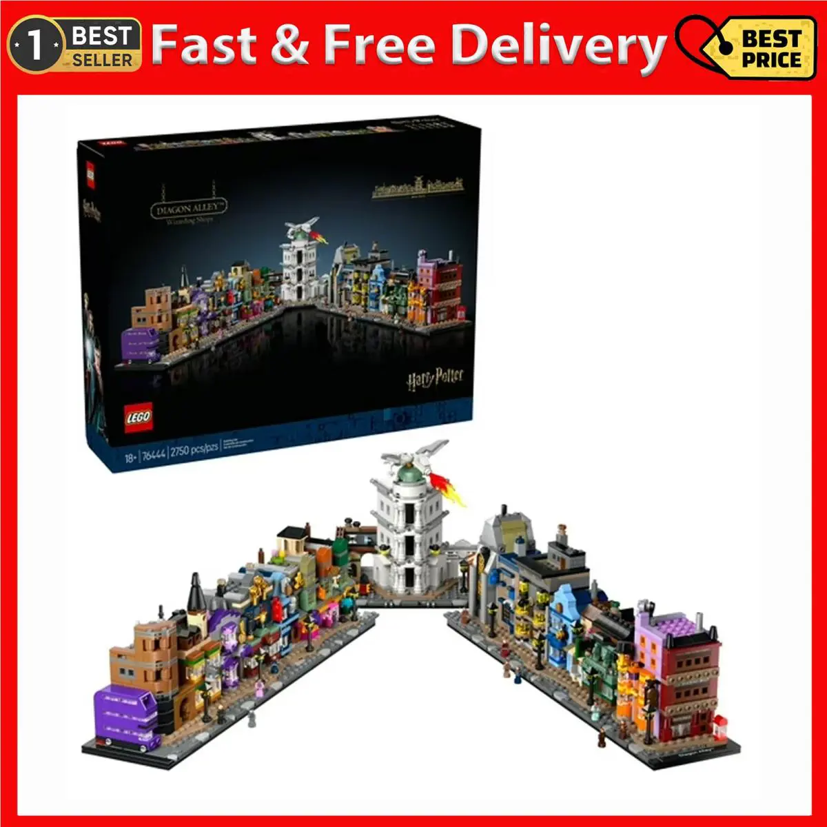 LE GO Harry Potter Diagon Alley Wizarding Shops Building Set For Adults - Collec