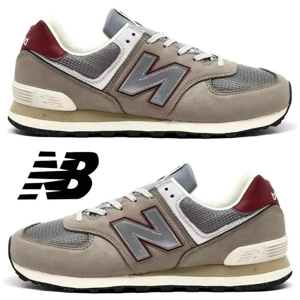 Nike shoes - New Balance 574 - New Balance - Gray, Maufacturer: Arid Stone/Monarch Burgundy 13