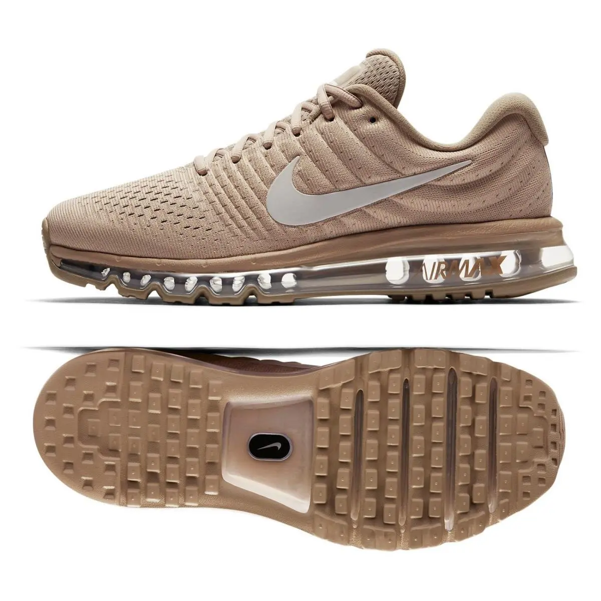 Nike Air Max 2017 Sand/khaki/black Flymesh 849559-201 Men`s Running Shoes
