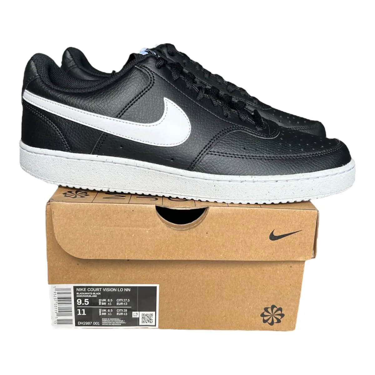 Nike Court Vision Low Next Nature Size 8-15 Men`s Shoes Black/white DH2987-001 - Black