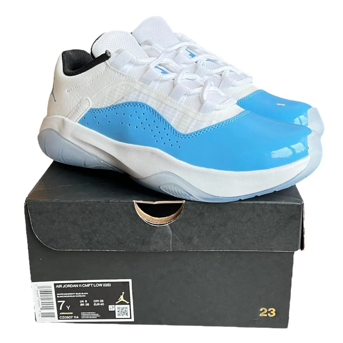 Nike Air Jordan 11 Cmft Low GS Sizes 4Y-7Y Unc University Blue CZ0907-114 - Blue White