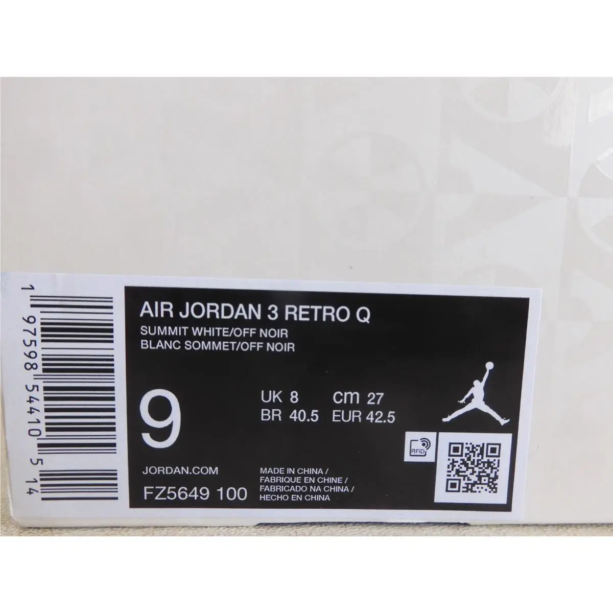 Nike shoes - Air Jordan 3 - Air - FZ5649-100 - White 14