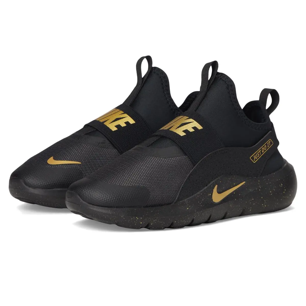 Children Unisex Shoes Nike Kids Flex Runner 4 SE Little Kid - Black/Metallic Gold/Black