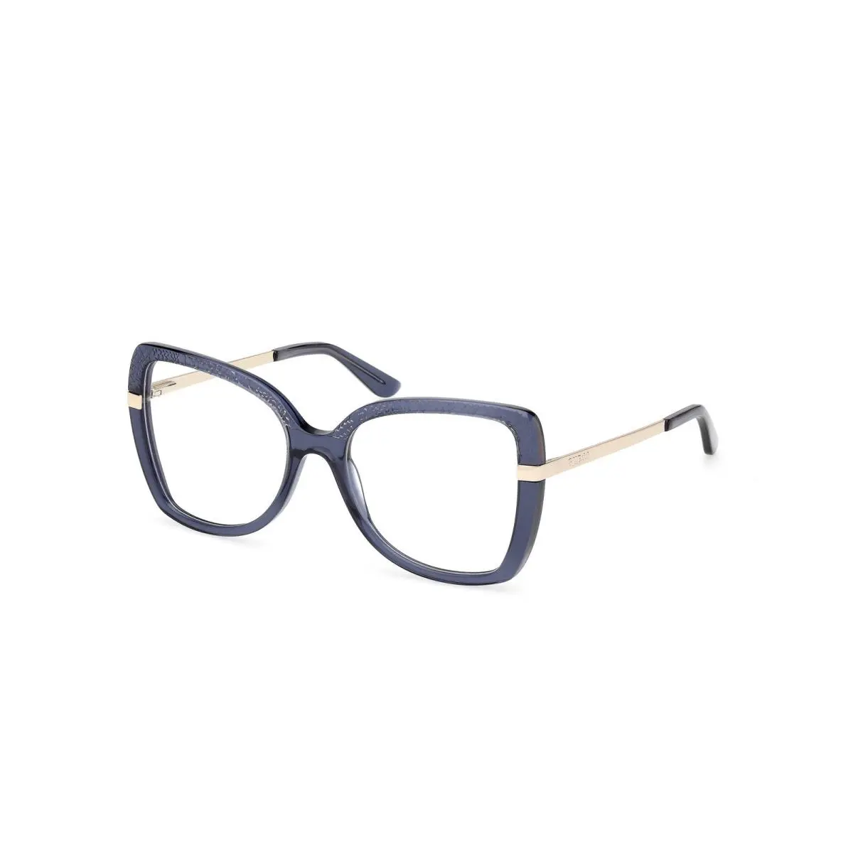 GU 50245 Shiny Blue Pale Gold 090 Size 54 Eyeglasses by Guess