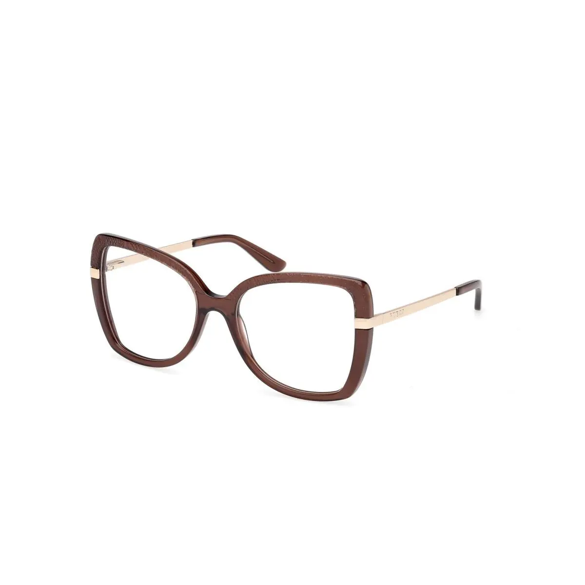 GU 50245 Shiny Dark Brown / Pale Gold 048 Size 54 Eyeglasses by Guess