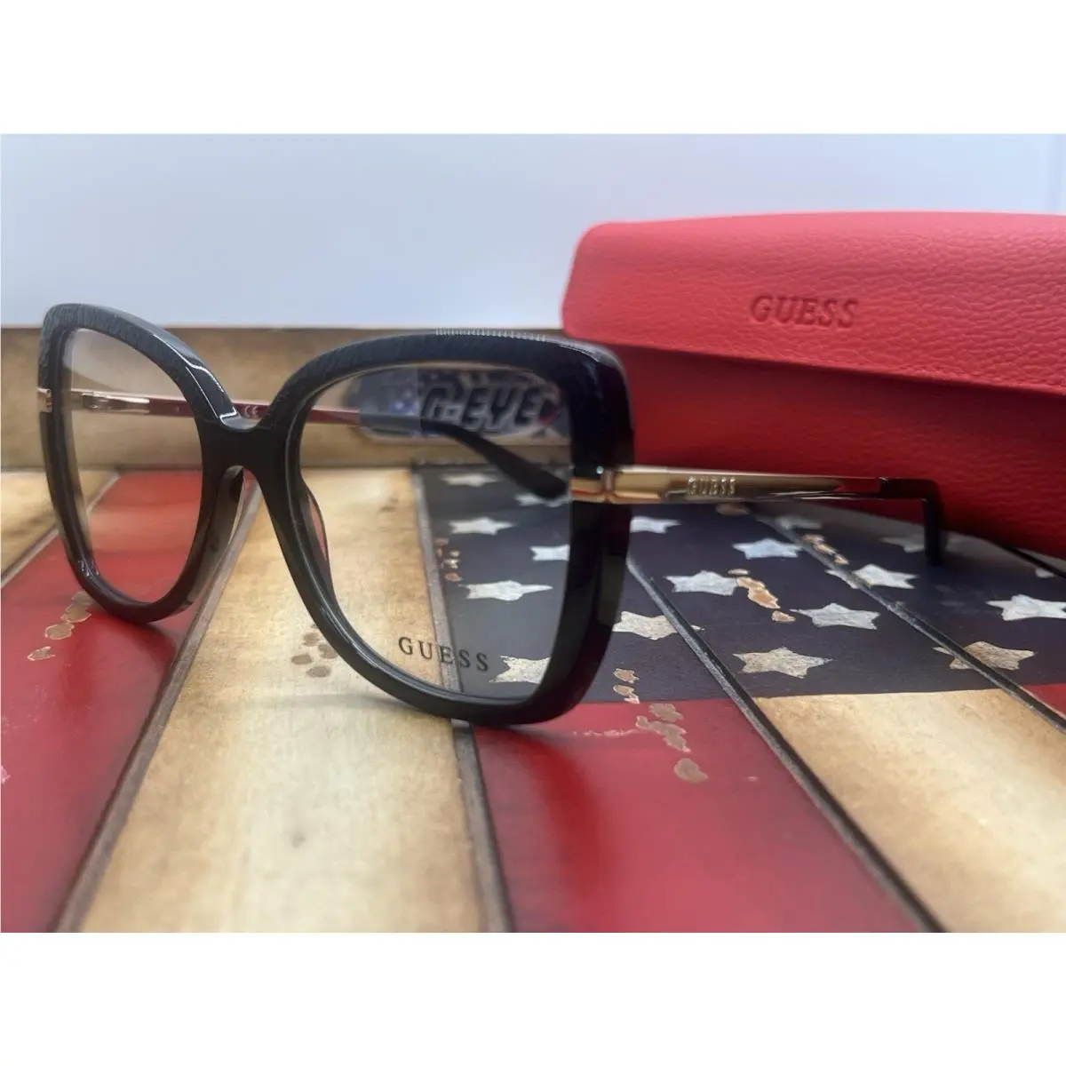 Guess GU50245/V 54mm Black Eyeglasses Option To Add RX