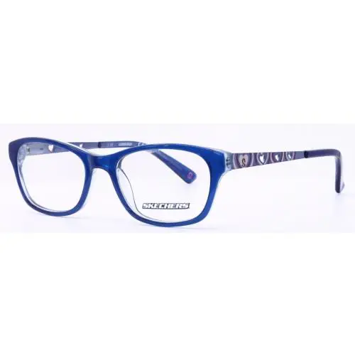 Skechers SE1601/V 090 Blue Kids Girls Rectangle Full Rim Eyeglasses 46-16-130