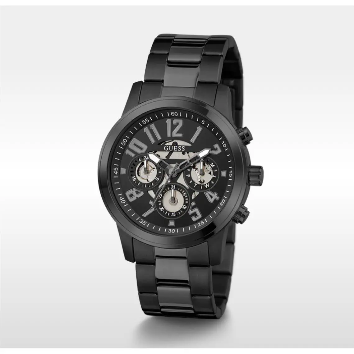 Guess Mens Black Multi-function Watch 44mm Black