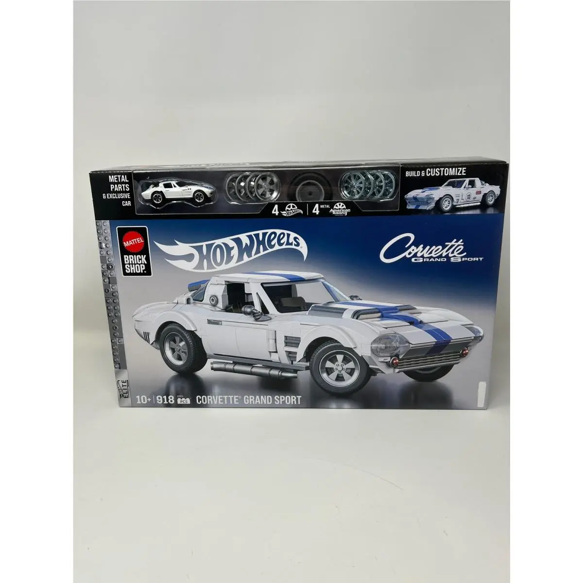 Mattel Brick Shop Hot Wheels Elite Series Building Set Corvette Grand Sport Wit
