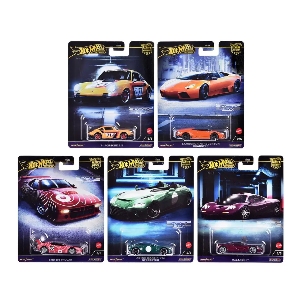 Hot Wheels Exotic Envy 5 Piece Set Car Culture 2024 Series G
