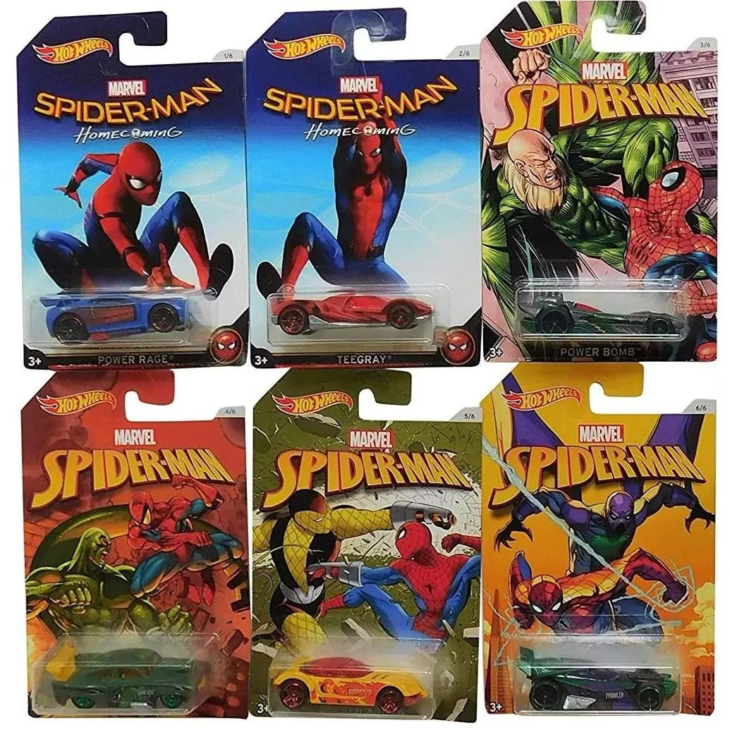 Hot Wheels Marvel Spider-man: Homecoming Complete 6-Car Set