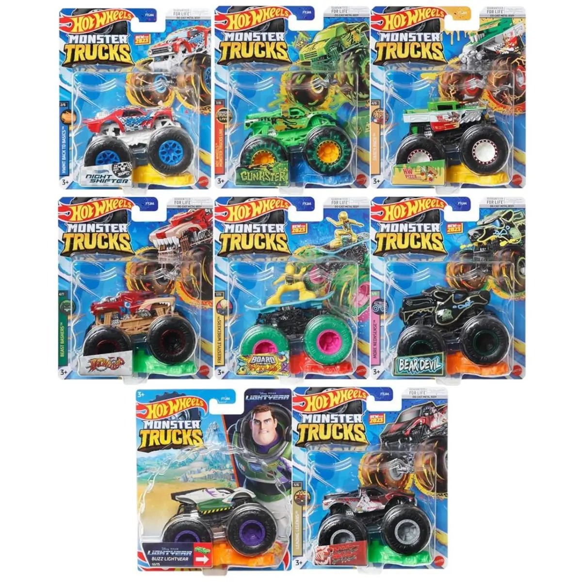 Hot Wheels Monster Trucks Connect Crash Car Complete Set of 8 FYJ44-995G