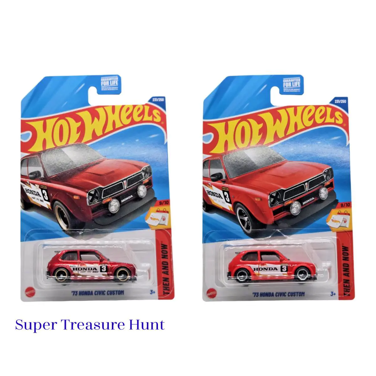 2025 Hot Wheels `73 Honda Civic Custom 231 Red - Super Treasure Hunt Regular - Red