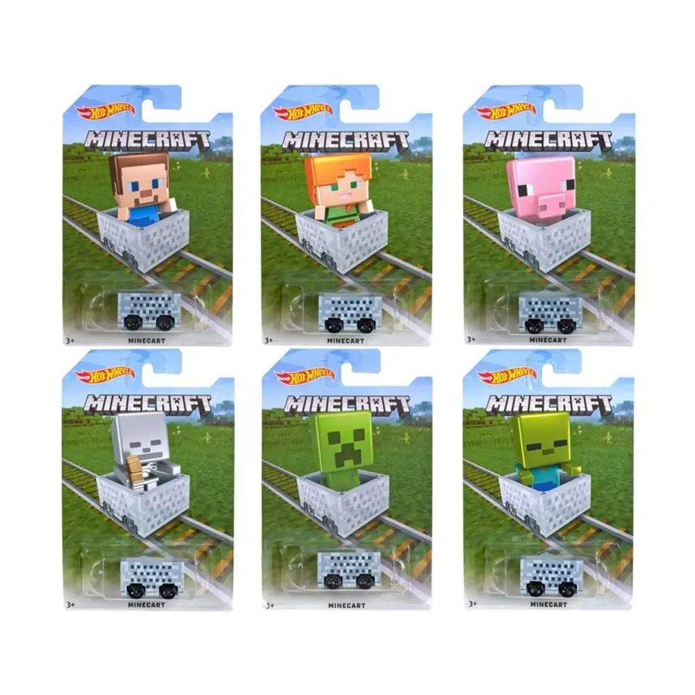 Hot Wheels 1:64 Minecraft Minecart Set of 6 Character Cards