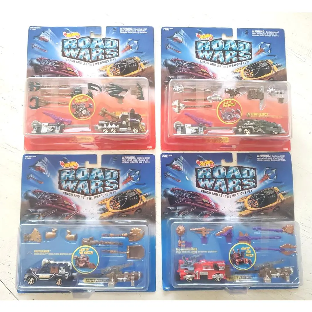 Hot Wheels Road Wars Set 4 Street Cleaver King Wrex The Extinguisher Wastelander