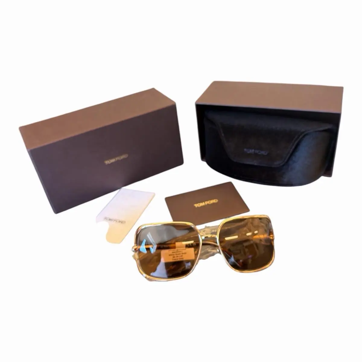 Tom Ford Goldie FT1092 28E Shiny Rose Gold Square Sunglasses 60-18-120 Italy