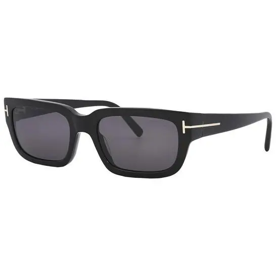 Tom Ford Ezra Smoke Rectangular Unisex Sunglasses FT1075 01A