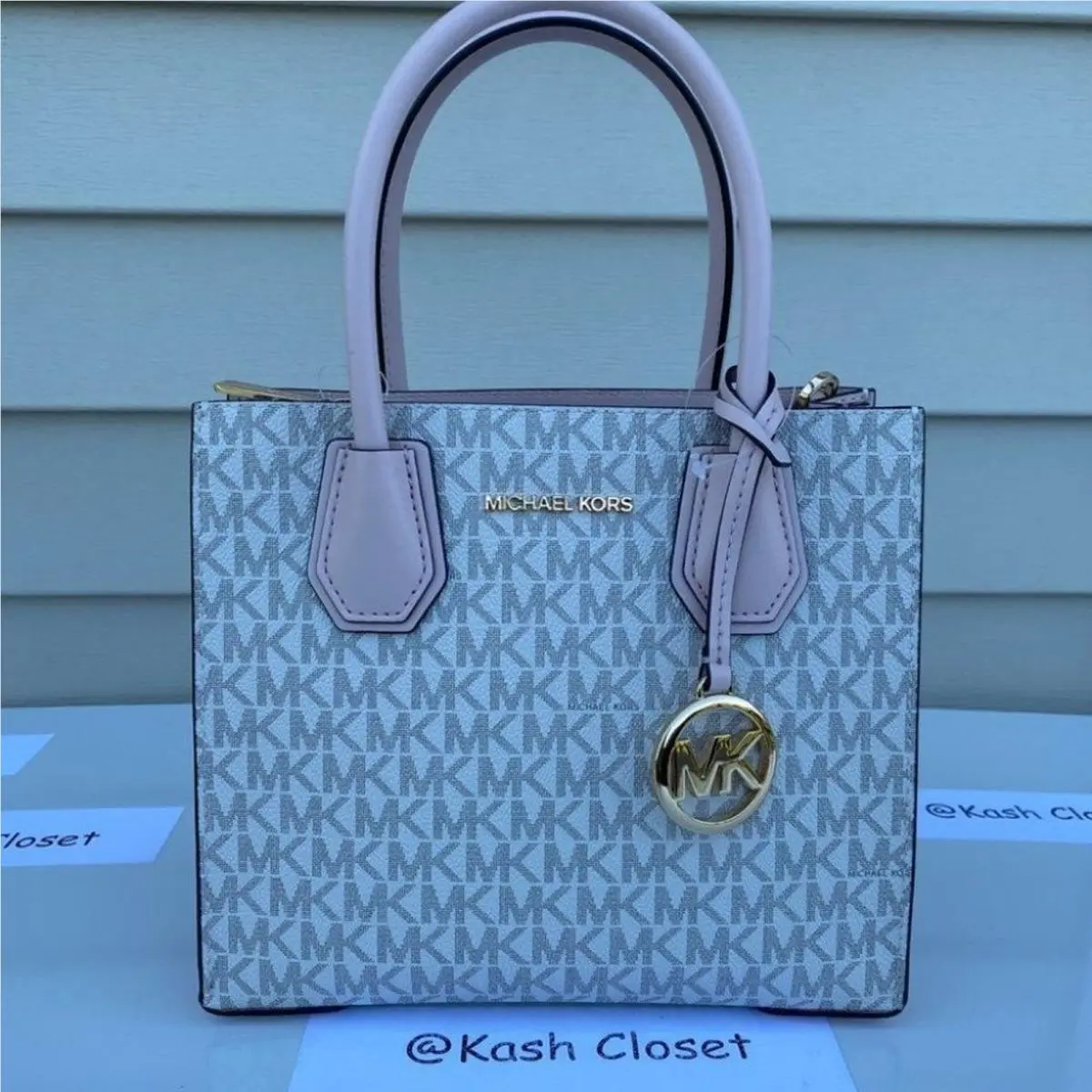 Michael Kors Mercer Messanger Bag Medium Crossbody Purse Powder Blush Multi