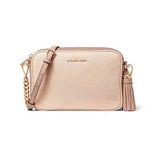 Michael Kors Medium Leather Camera Crossbody Bag Soft Pink/fawn