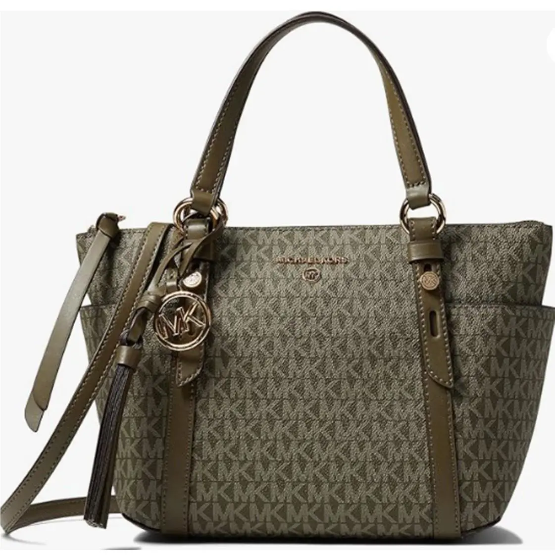 Michael Kors Sullivan Small Convertible Top Zip Tote Olive Handbag