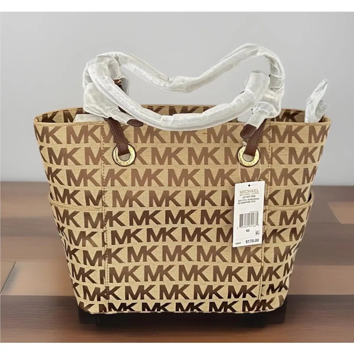 Jet Set Bg/eb/mocha EW Signature Tote Bag by Michael Kors