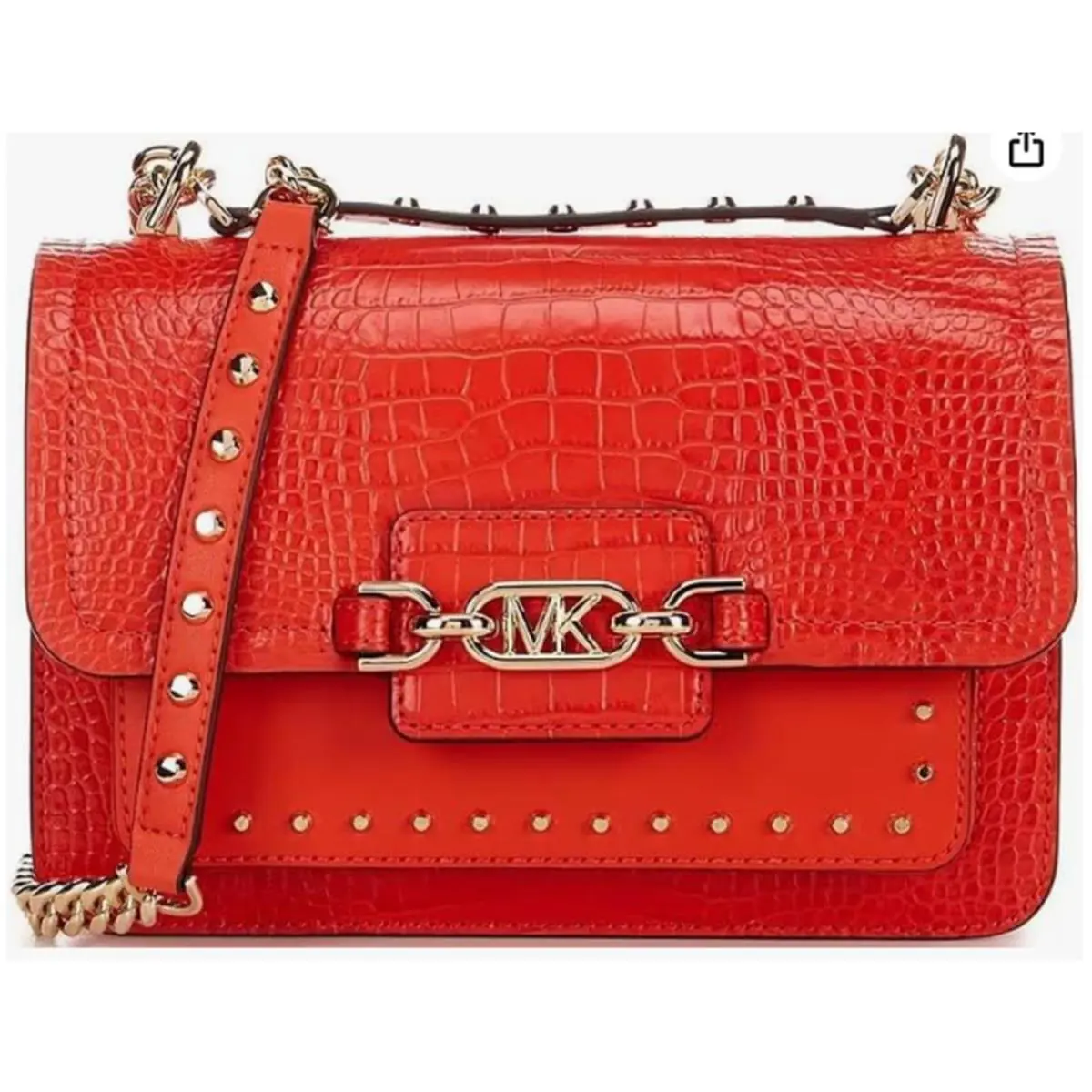 Michael Kors Heather Embossed Leather Shoulder Bag Pink