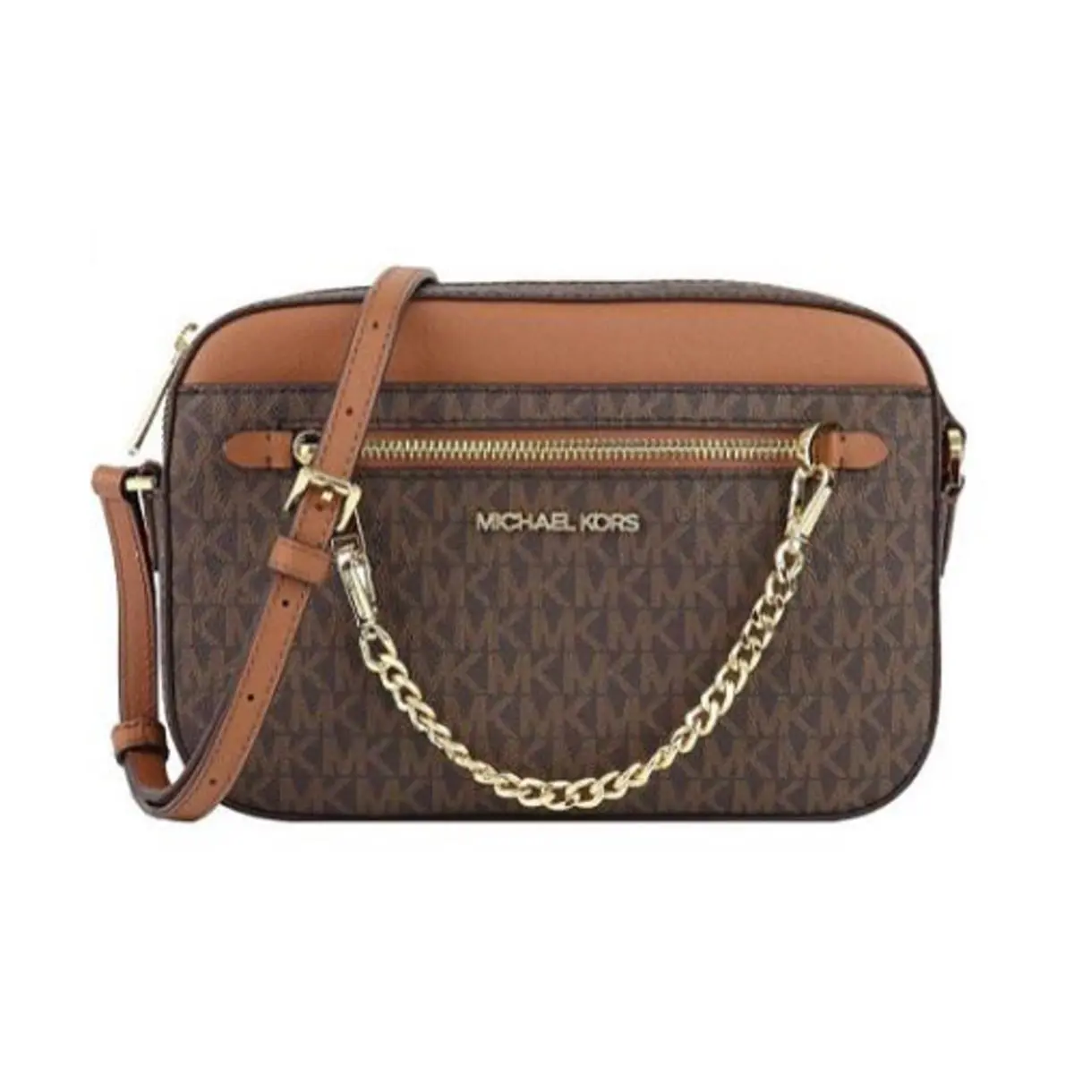 Michael Kors Jet Set Item Large Eastwest Zip Chain Crossbody - Exterior: Brown