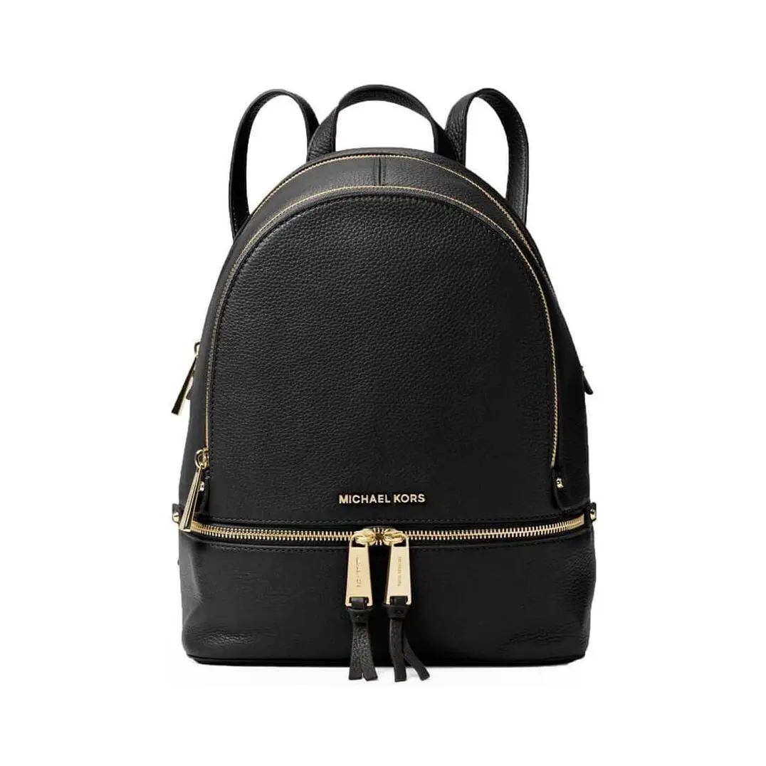 Michael Kors Rhea Medium Leather Backpack - Black