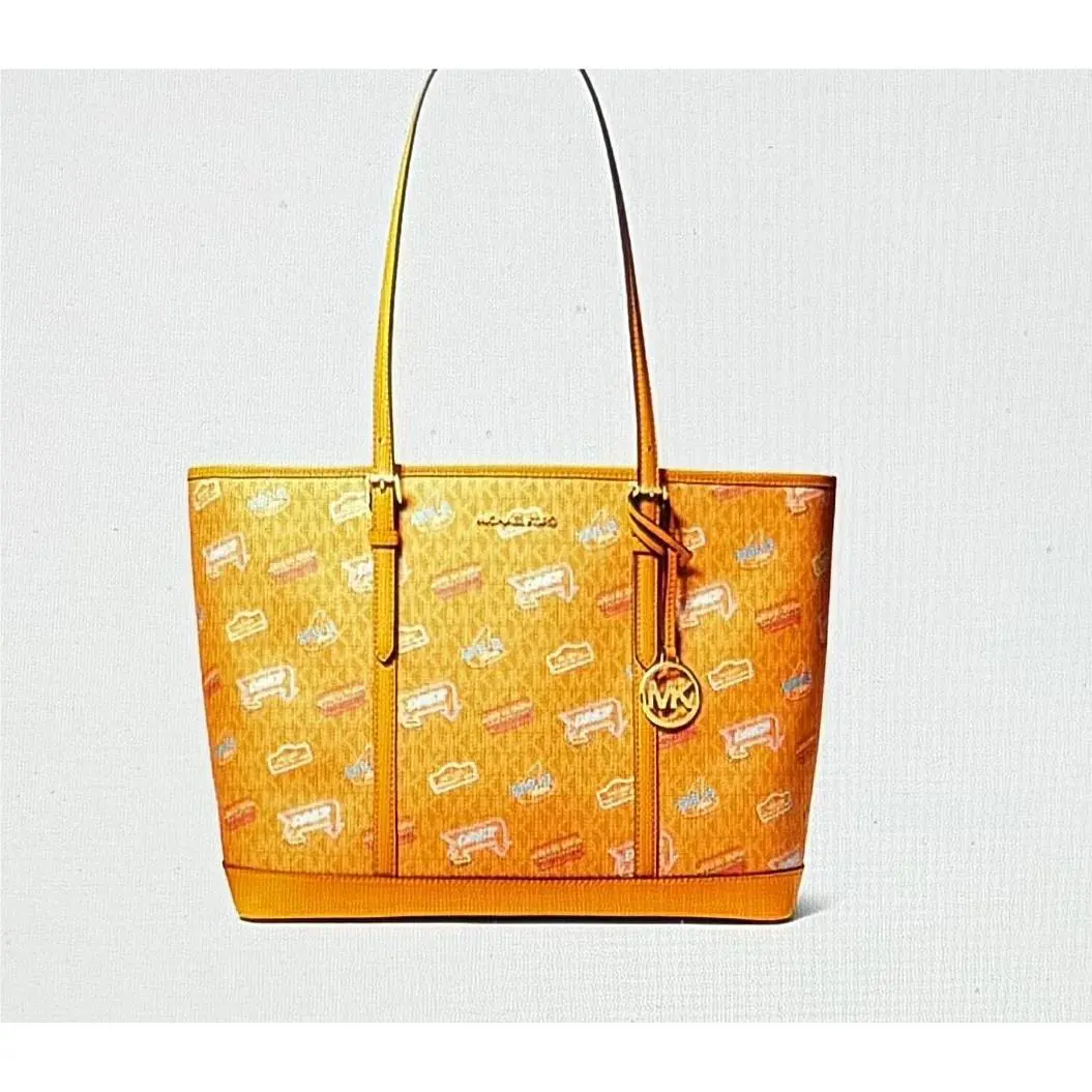 Michael Kors Jet Set Large Printed Signature Logo Tote Bag
