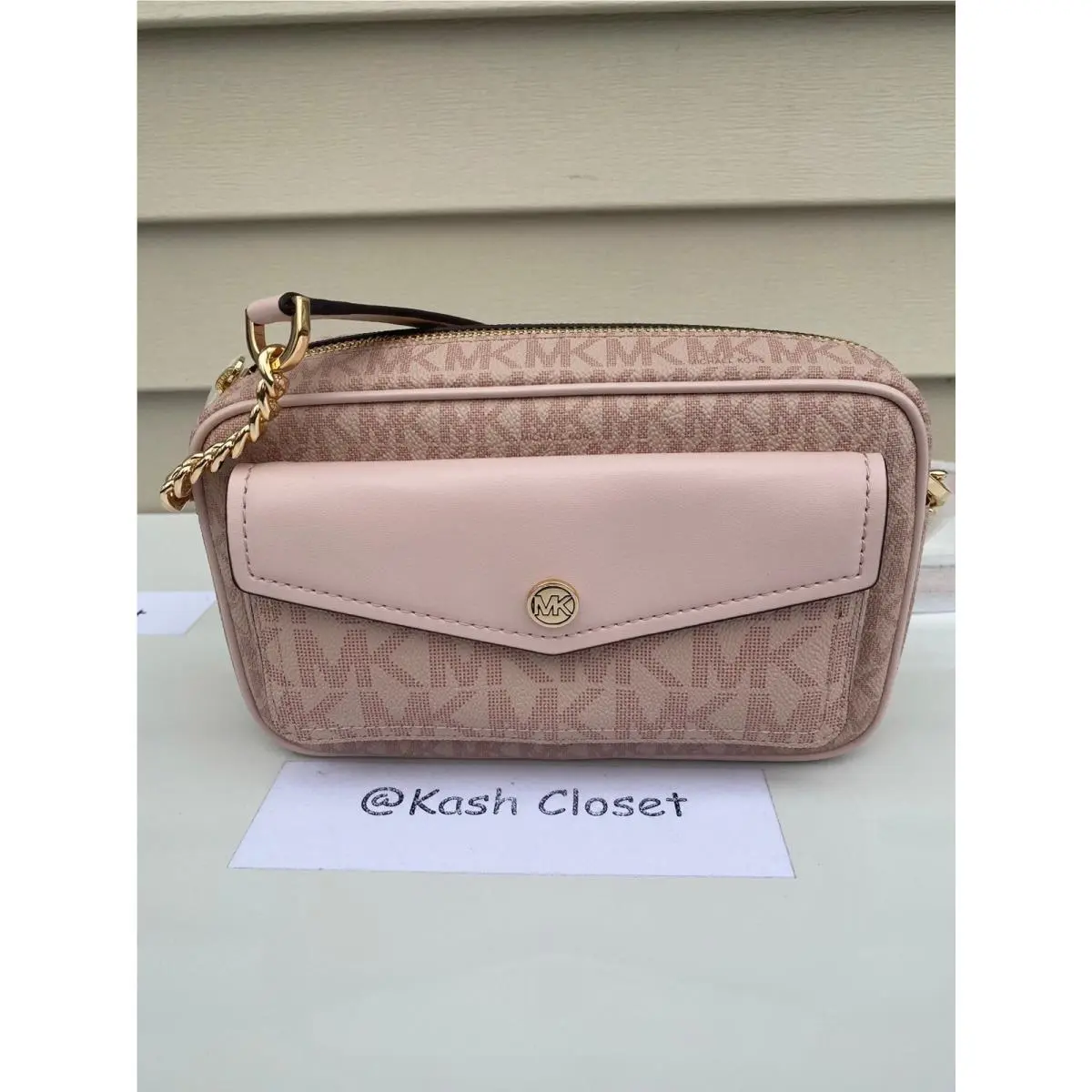 Michael Kors Crossbody Bag Medium Pocket Camera Crossbody Bag Powder Blush Multi