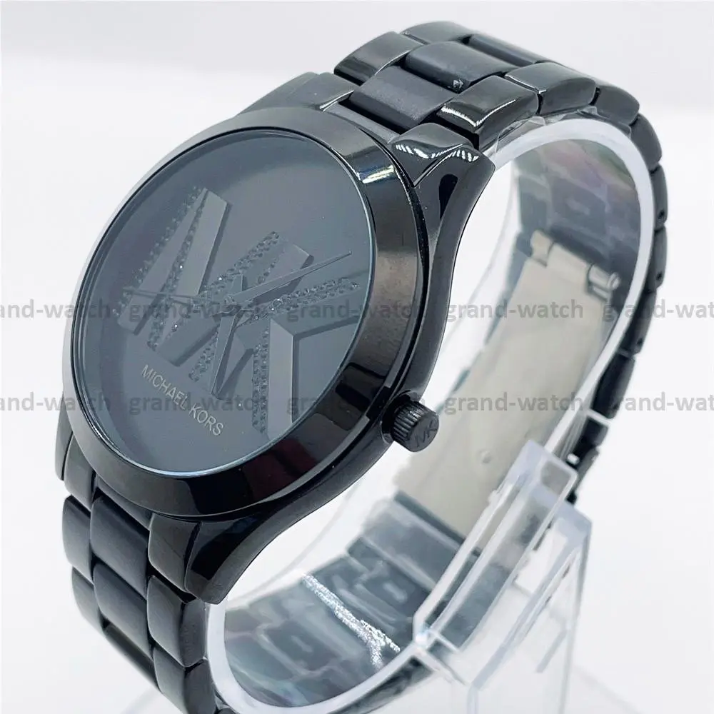 MK4734 Slim Runway MK Logo Dial Black Tone Women`s Watch by Michael Kors