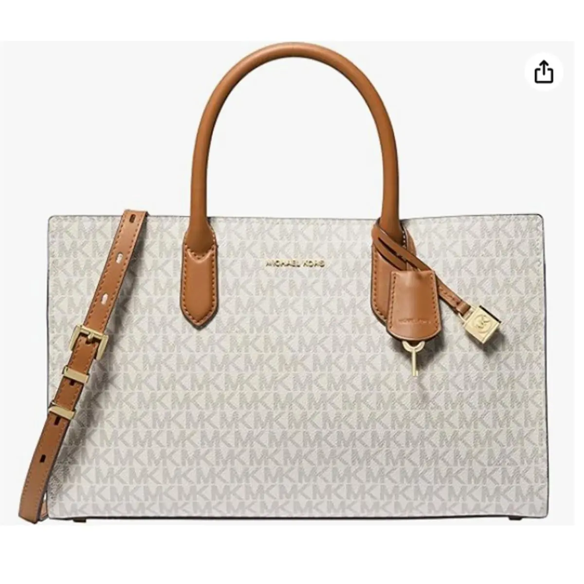 Michael Kors Scarlett Medium Satchel Gold-tone Hardware/vanilla/acorn Handbag