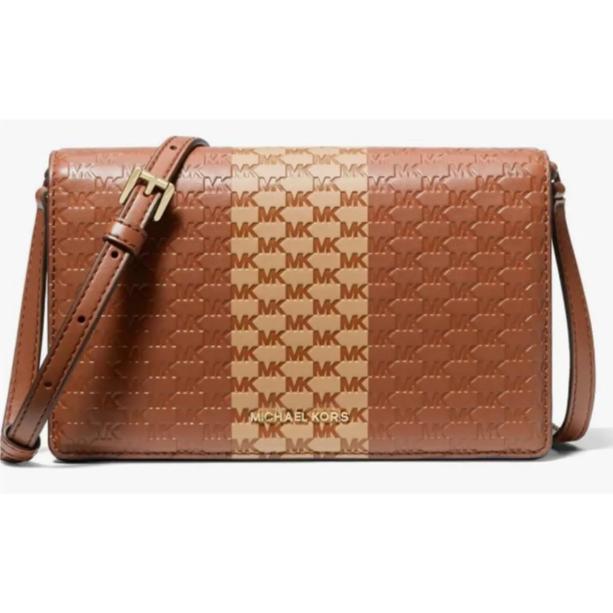 Michael Kors Jet Set Medium Flap Crossbody Bag Camel Handbag